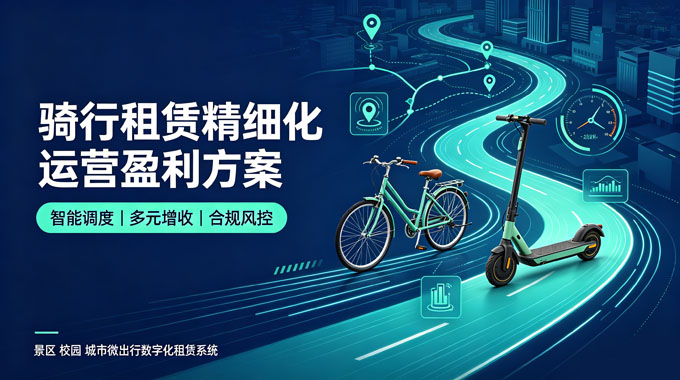 骑行租赁精细化运营盈利方案｜景区校园单车电动滑板车数字化租赁系统